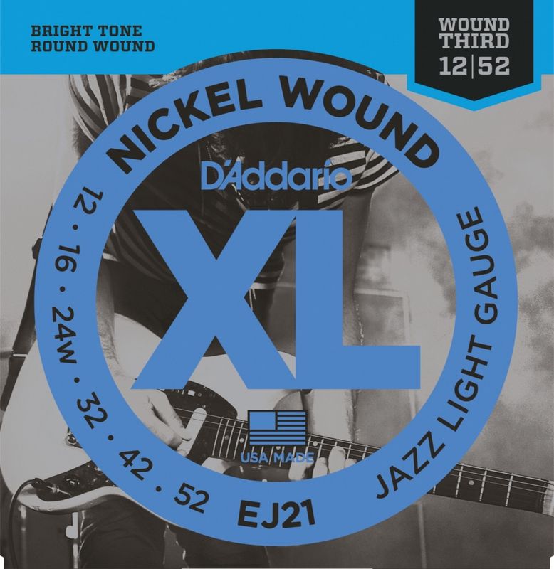 Daddario EJ21 12-52 Nickel Wound elgitar strenger