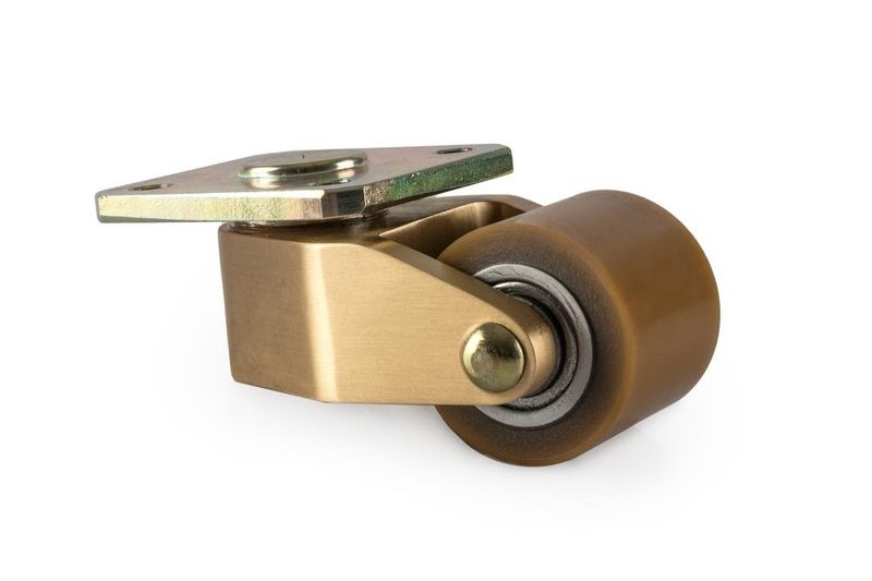 HED Pianohjul 30 mm - Messing med PU hjul