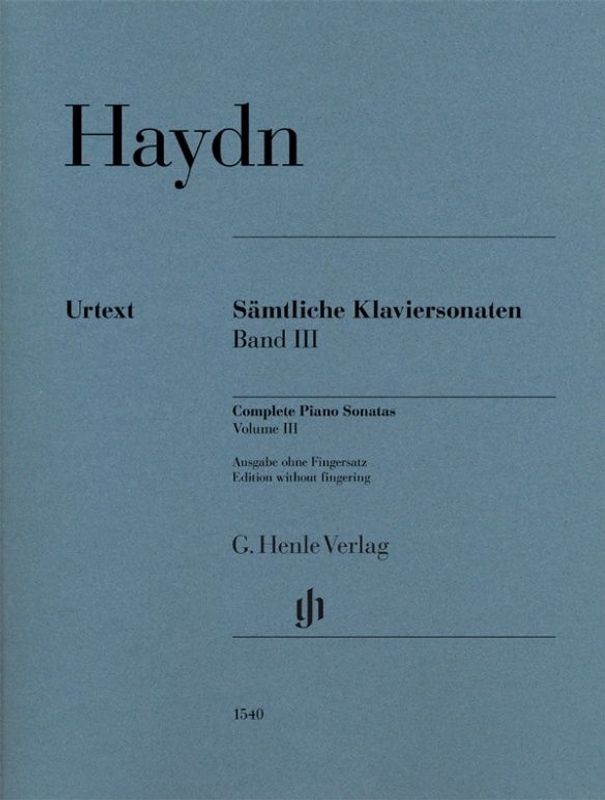 Joseph Haydn - Complete Piano Sonatas Volume III w/o fg pb.