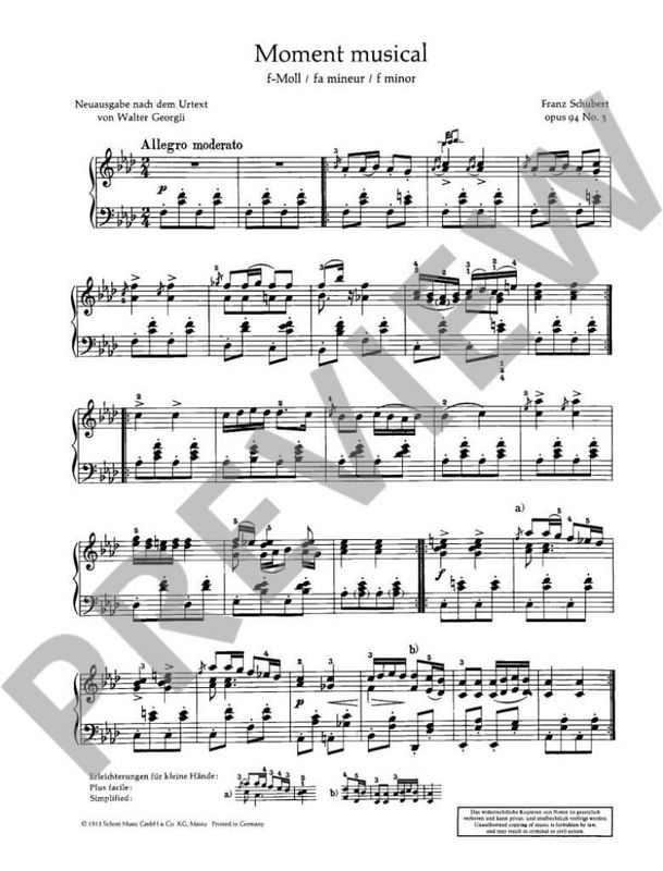 Franz Schubert - Moments Musicaux F Opus 94/3