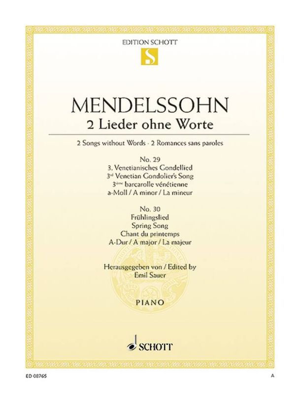 Felix Mendelssohn Bartholdy - Lieder Ohne Worte Opus 62/5 + 6