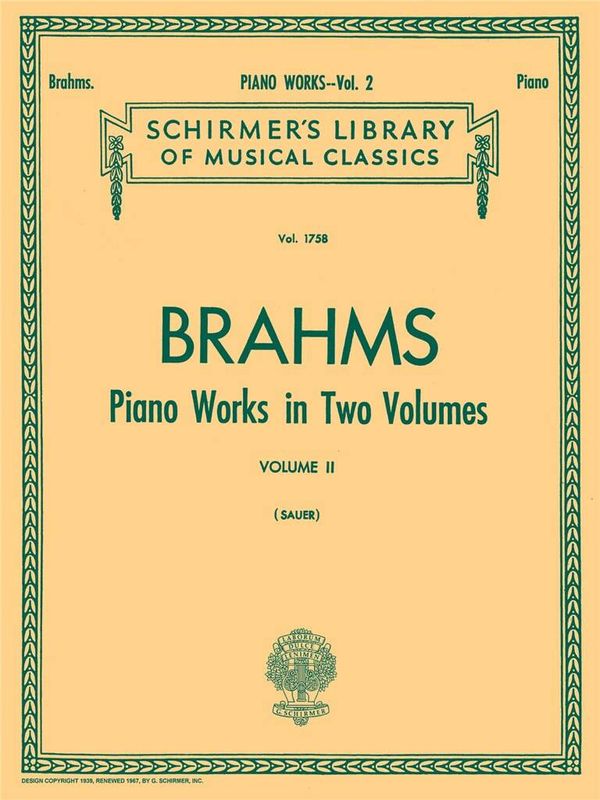 Johannes Brahms - Piano Works - Volume 2