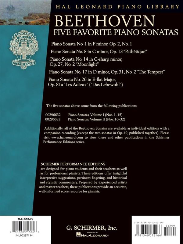Ludwig van Beethoven - Beethoven - Five Favorite Piano Sonatas