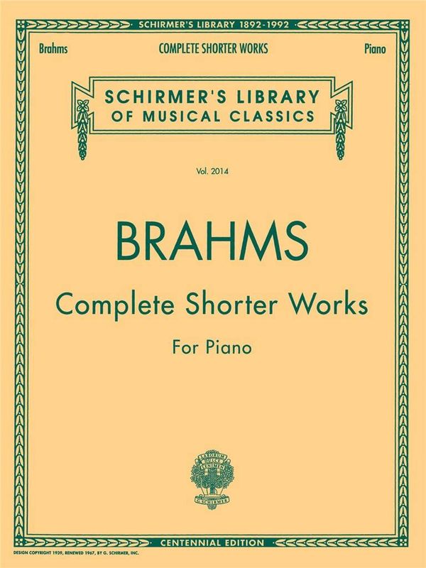Johannes Brahms - Complete Shorter Works For Piano