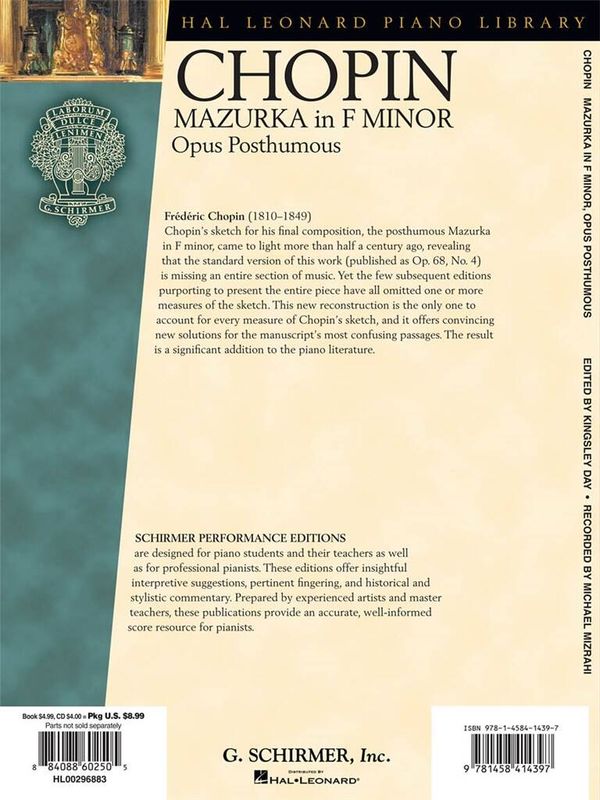 Frédéric Chopin - Frédéric Chopin - Mazurka in F minor, Op. post