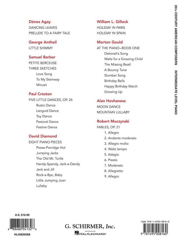 20th Century American Composers - Intermed. Level