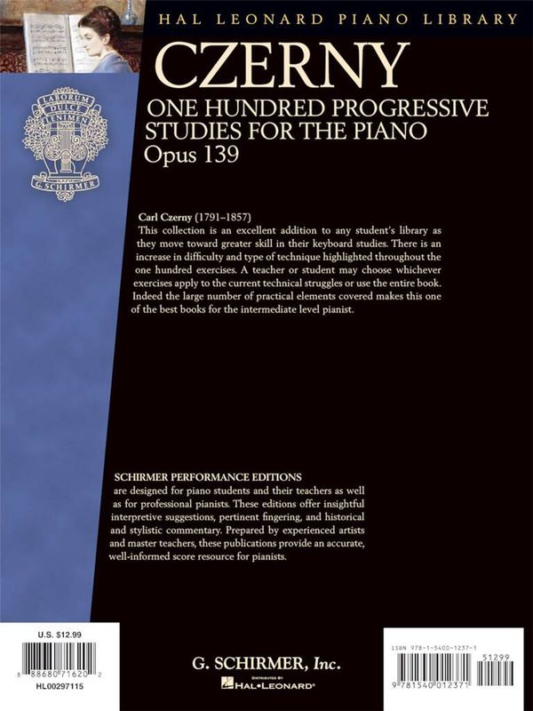 Carl Czerny - One Hundred Progressive Studies, Op. 139