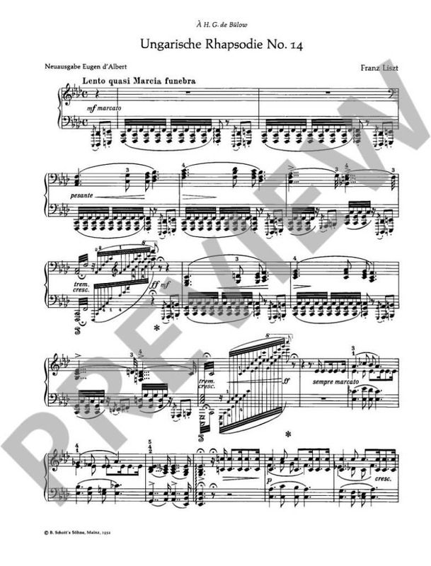 Franz Liszt - Ungarische Rhapsodie Nr. 14 f-Moll