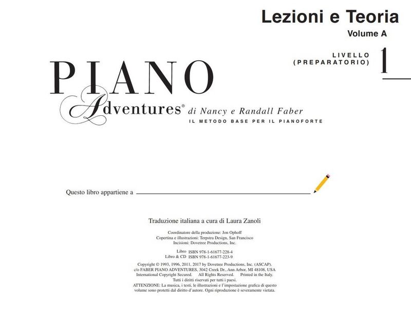 Piano Adventures: Lezioni & Teoria Livello 1 + CD