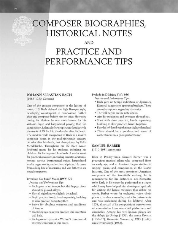 Baroque to Modern: Upper Intermediate Level
