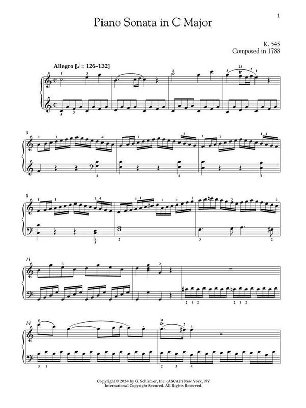 Wolfgang Amadeus Mozart - Piano Sonata in C Major, K.545