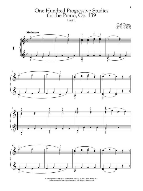 Carl Czerny - One Hundred Progressive Studies, Op. 139