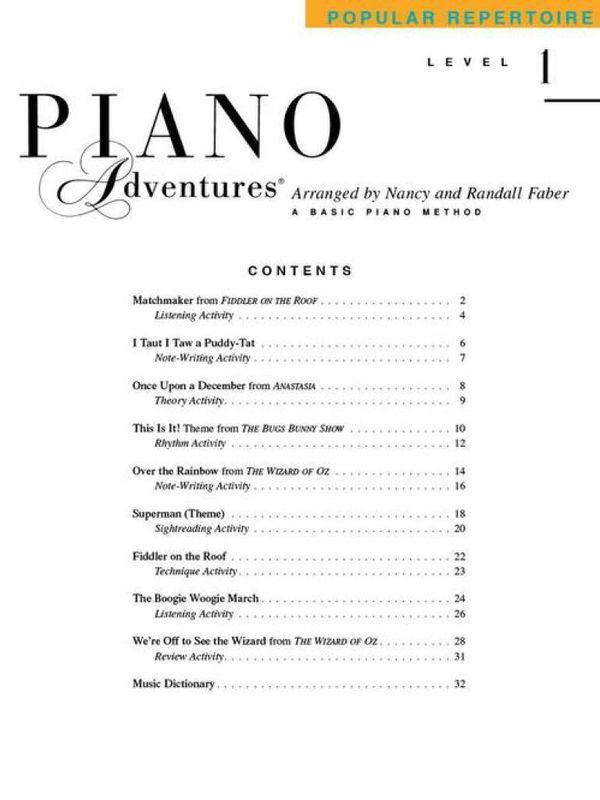 Piano Adventures Popular Repertoire Level 1