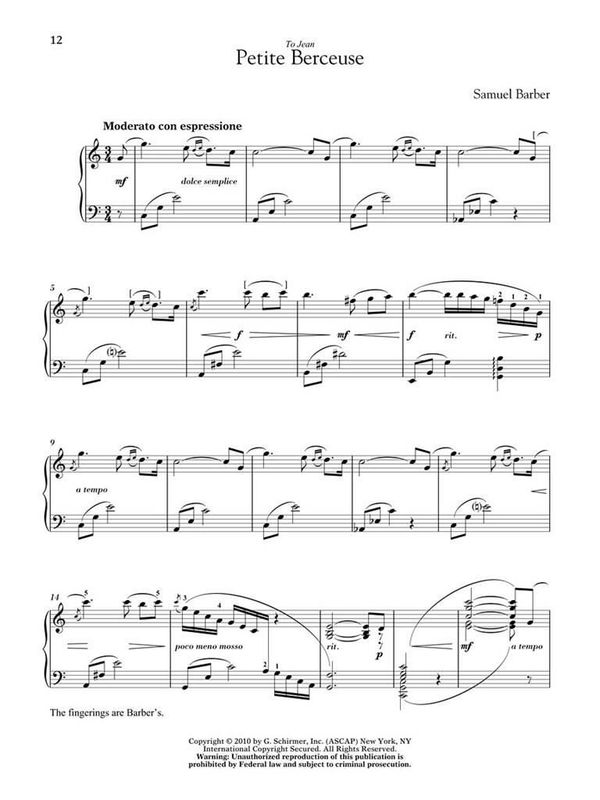 20th Century American Composers - Intermed. Level