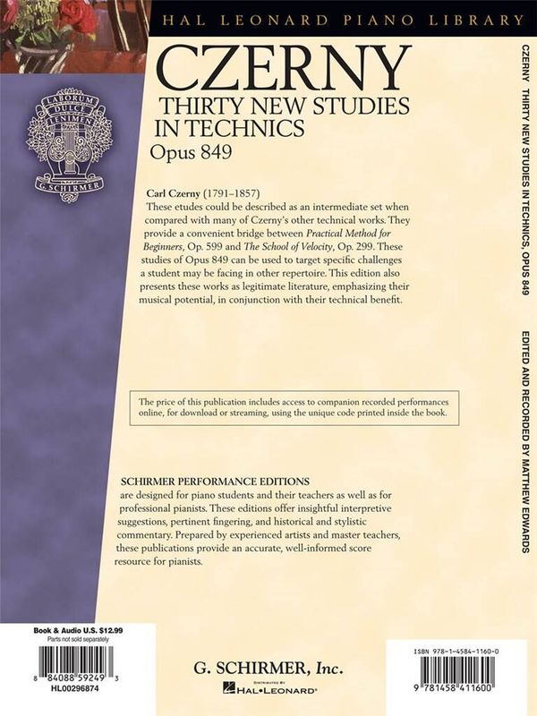 Carl Czerny - Thirty New Studies In Technics Op.849