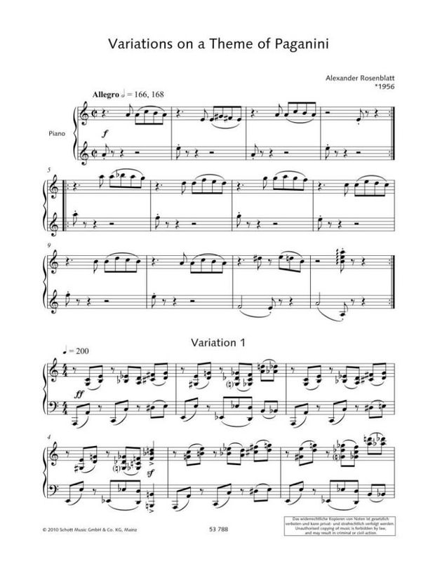 Niccolò Paganini & Alexander Rosenblatt - Variations on a theme 