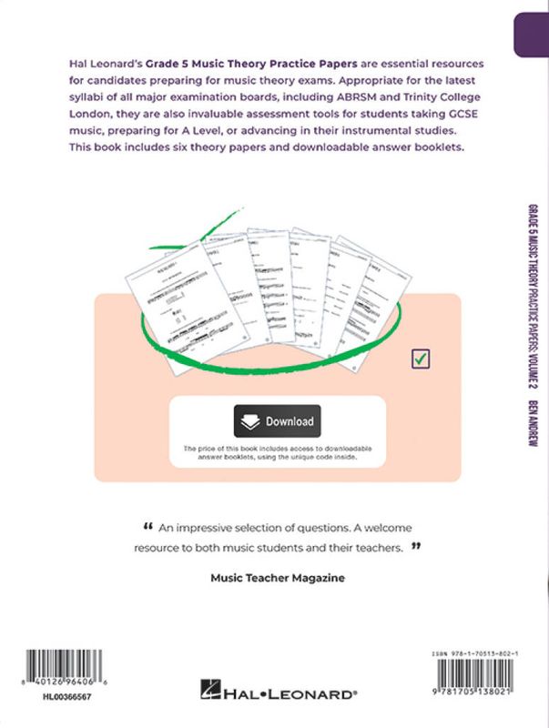 Grade 5 Music Theory Practice Papers: Volume 2