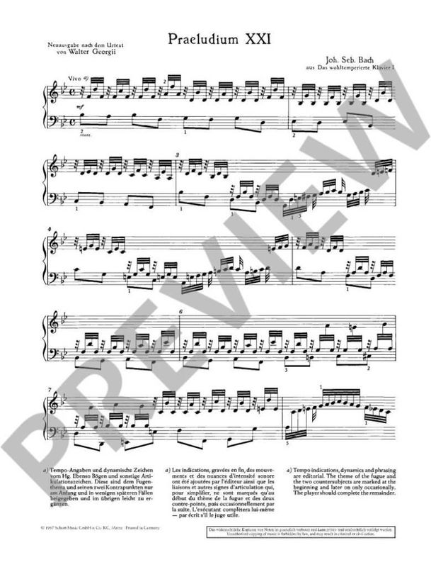 Johann Sebastian Bach - Prelude & Fuga 11 Bes Bwv866