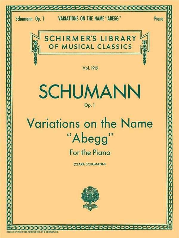 Robert Schumann - Variations on the Name Abegg, Op. 1
