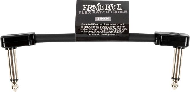 Hovedbilde Ernie Ball 6438 Flex Patch Cable Black, 7,5cm