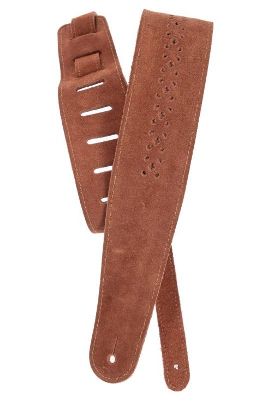 D'Addario 25PRF04 Läderband 64 mm Läder-Camel Suede Rosette