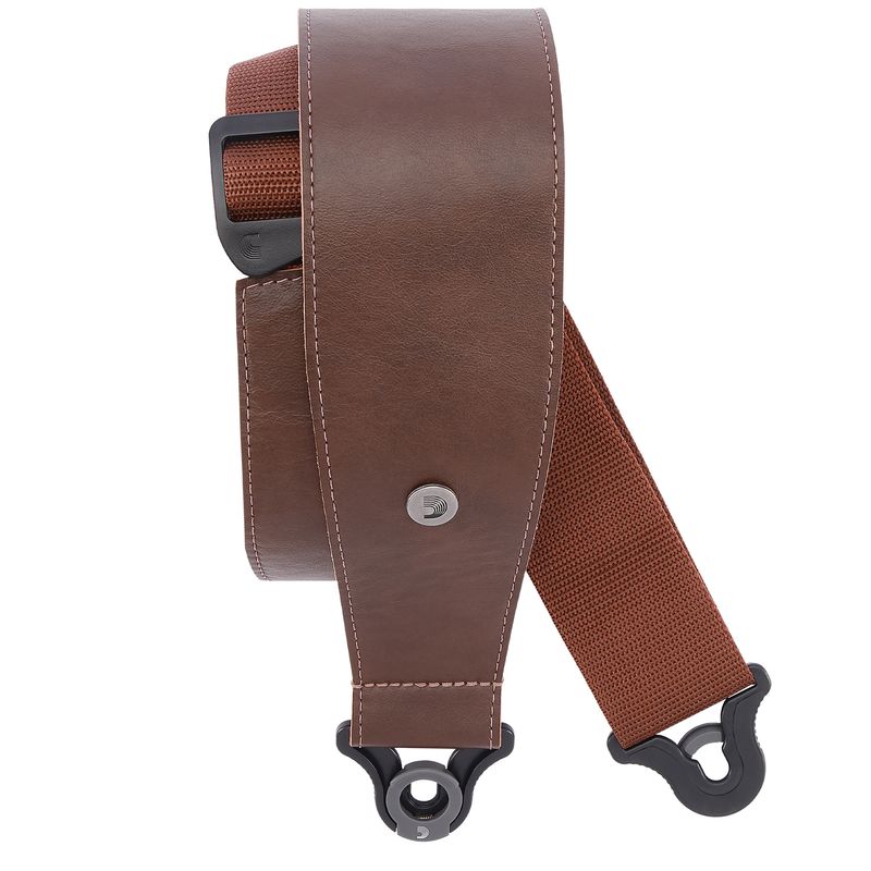 D'Addario 30BAL02 PW Comfort Leather strap 3''/76mm Auto Lock - Brown