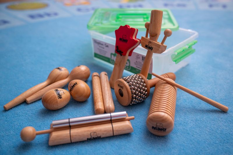 Nino NINOSET14 Wooden Rhythm Set, 10 pcs w/Storage box