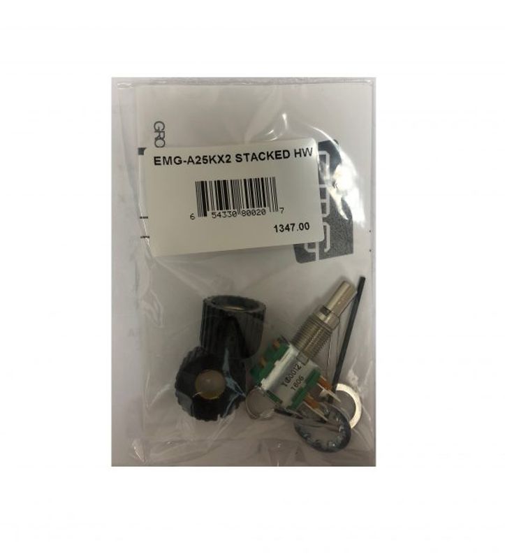 Emg 1347.00 Potentiometer A25KX2 Stacked Dual Volume, Solid Shaft