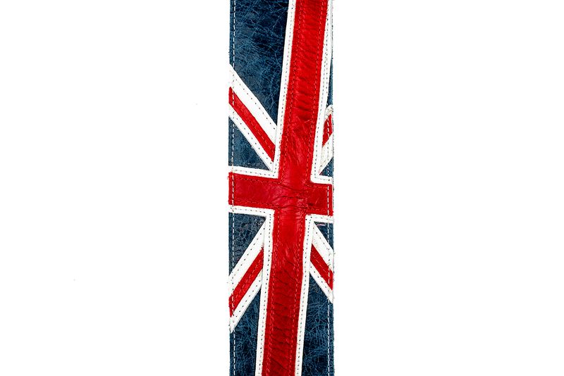 D'Addario 25PRL03 Läderband 64 mm Läder-Union Jack