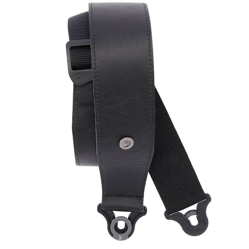 D'Addario 25BAL00 PW Comfort Leather strap 2.5''/64mm Auto Lock - Black