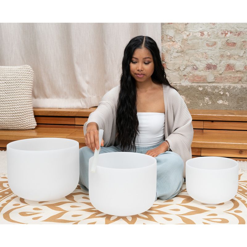 Meinl CSBSETGEC Crystal Singing Bowl Set, 10G/12E/14C