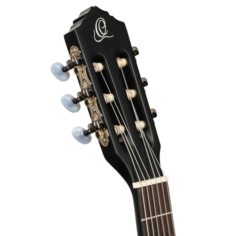 Ortega RCE125SBK-3/4 Klassisk gitar 4/4 Size, med mik, Thin, Slim Neck