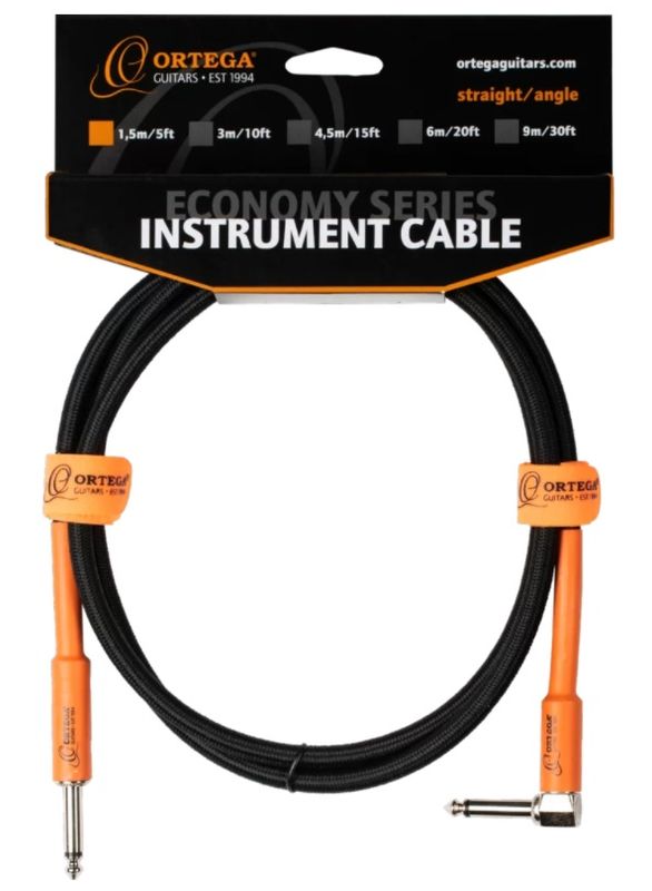 Ortega OECI-5 Instrument cable 5 ft, Angled/Straight plugs