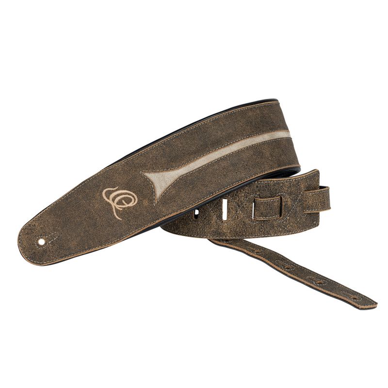 Ortega OSBS-3 Bass Leather strap, 90mm 3-layer - Desert Stone