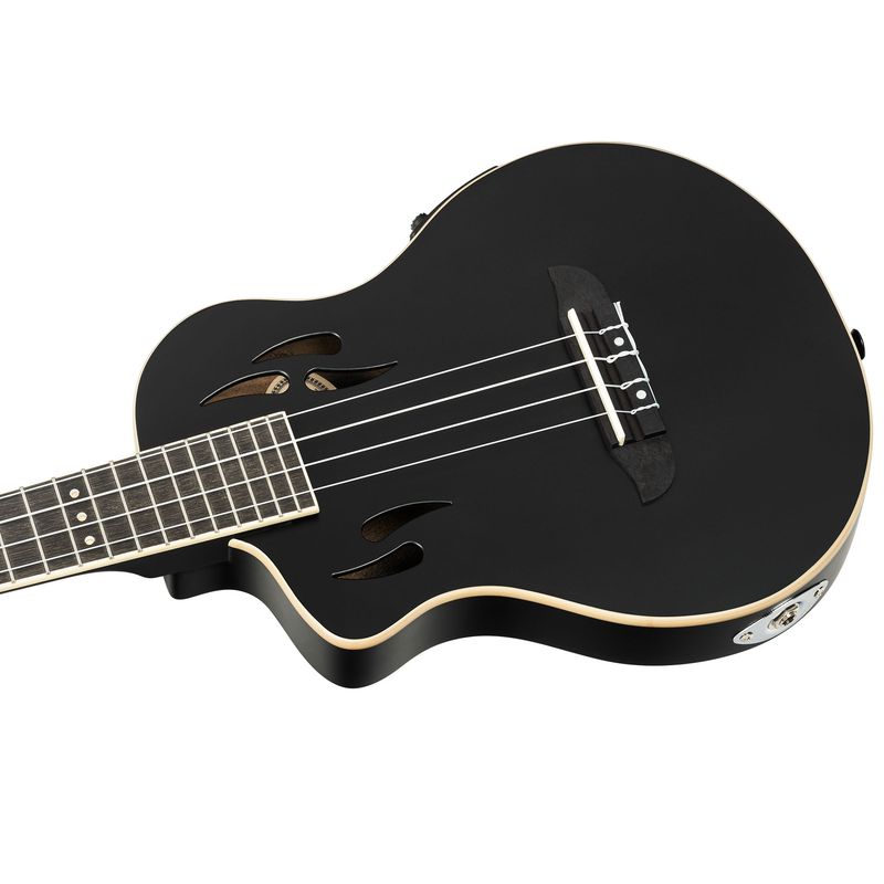 Ortega RTPS-U-SBK-L Tenor ukulele med mik, Tourplayer, Left