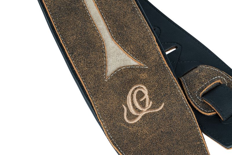 Ortega OSBS-3 Bass Leather strap, 90mm 3-layer - Desert Stone