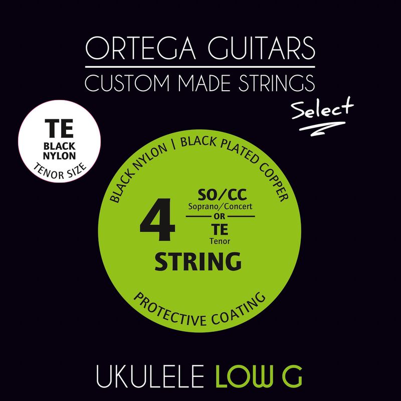 Ortega UKSBK-TE-LG Strängset Tenor Ukulele, Low G
