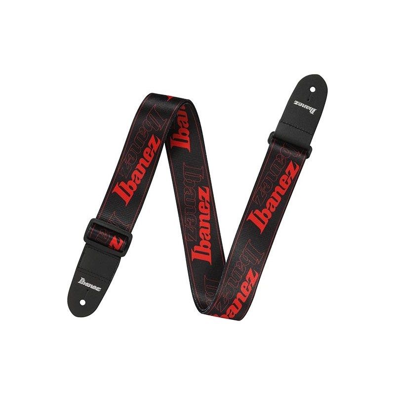 Ibanez GSD50-RD Strap, Black/Red Ibanez logo