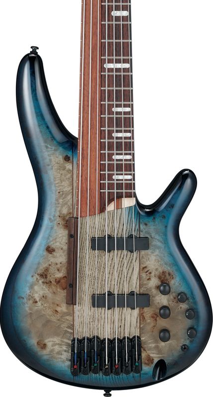 Ibanez SRAS7-CBS Ibanez elbas med hardcase, 7-str. Ashula Fretted/Fretless