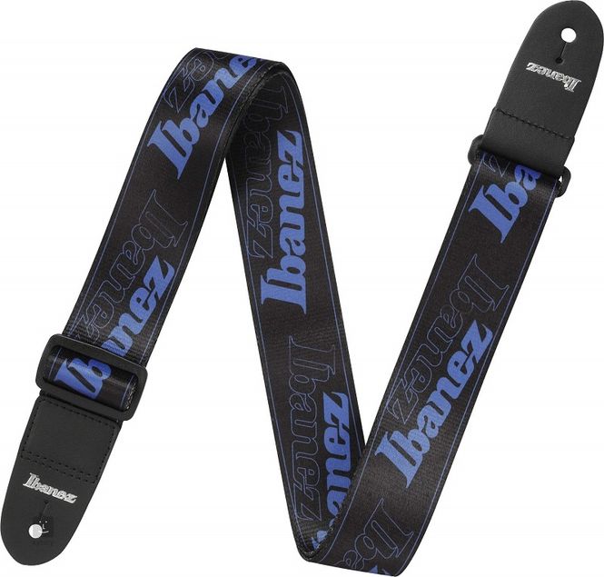 Hovedbilde Ibanez GSD50-BL Strap, Black/Blue Ibanez logo