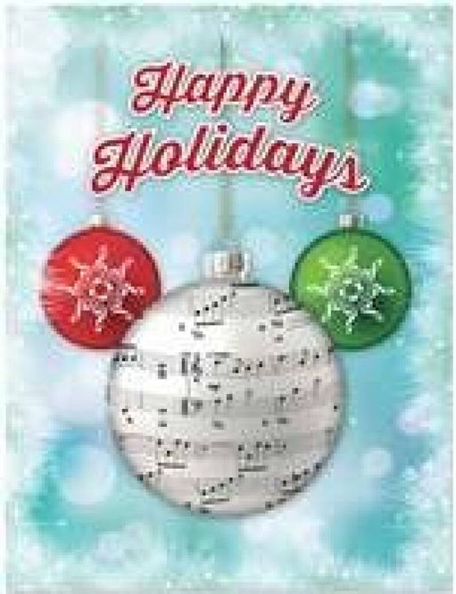 Hovedbilde Holiday Card Musical Blue With Bulbs 8/Box