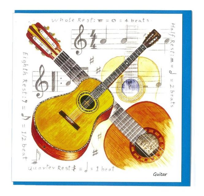 Hovedbilde Notelets Pack Of Five - Acoustic Guitar Design