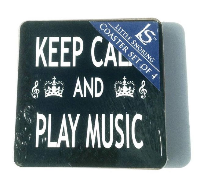 Hovedbilde Coaster Set Of 4 Keep Calm And Play Music Design