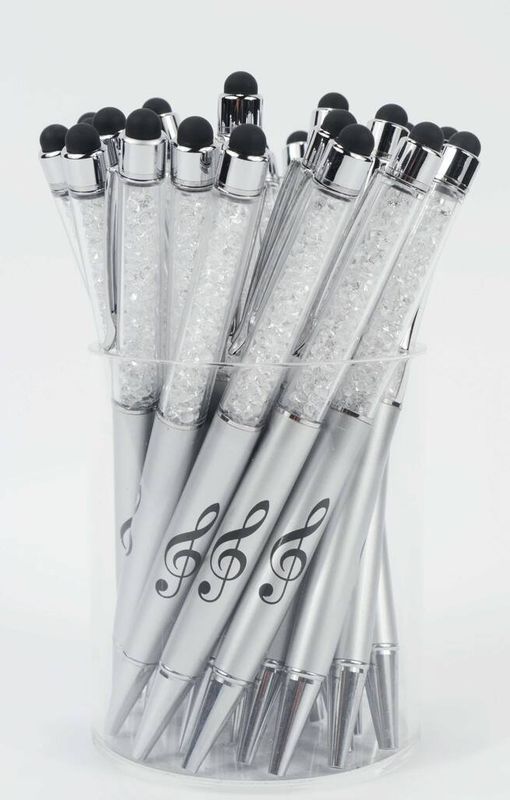 Stylus Pen g-clef silver/crystal