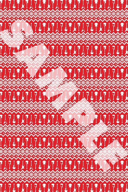 Hovedbilde Wrapping Paper - Red & White Holiday Guitar Theme