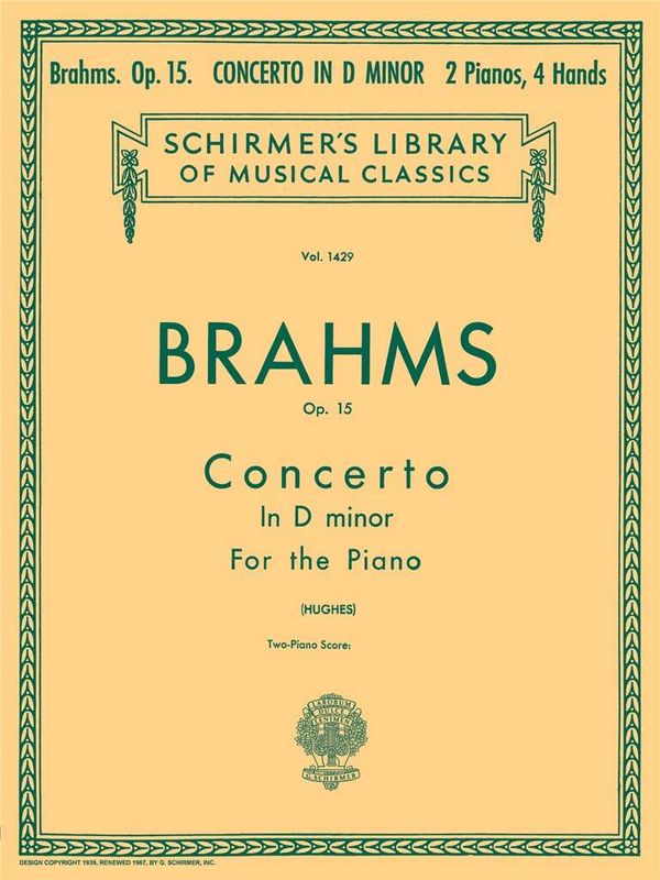 Johannes Brahms - Concerto No. 1 in D Minor, Op. 15 (2-piano score)