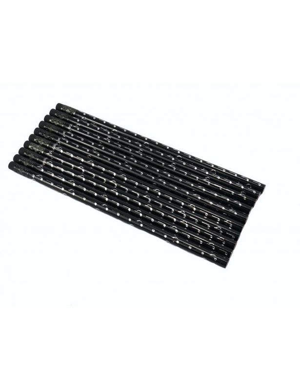 Pencil note black/silver 10 pcs / set