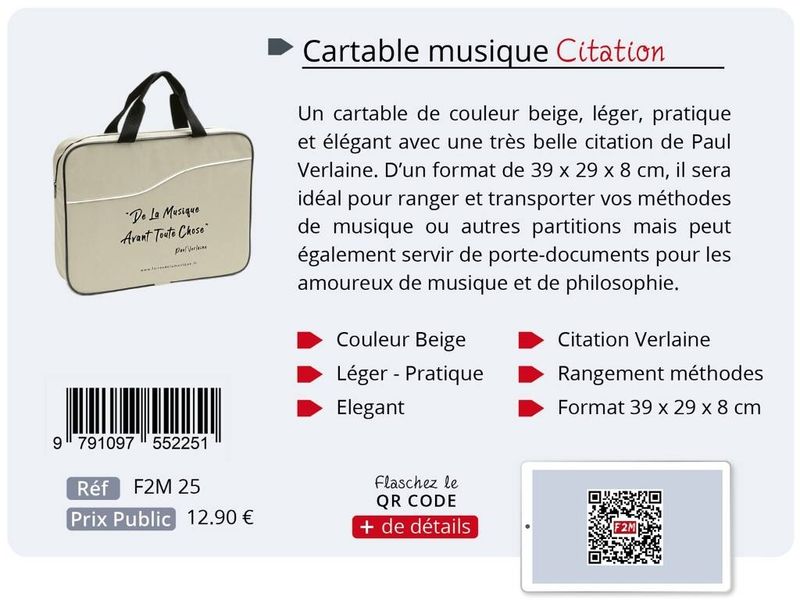 Cartable Verlaine - Music Bag