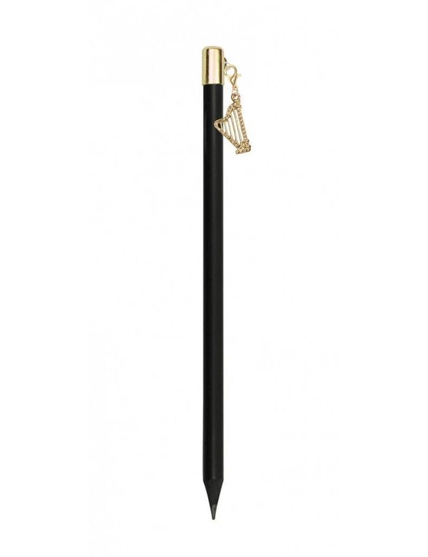 Pencil with harp charm gold