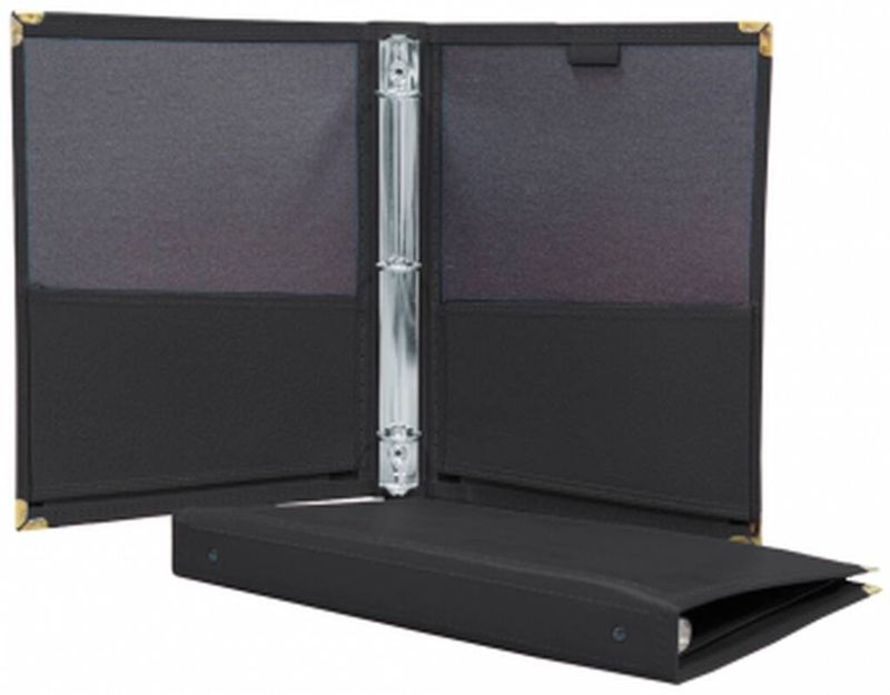 Deluxe Folio w/3-Ring Binder-Black Notemappe